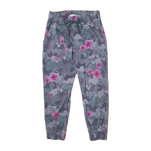 Cloth & Stone Floral Camo Utility Jogger‎ Pants Stretch Tencel Green  Pink Small - Picture 1 of 10